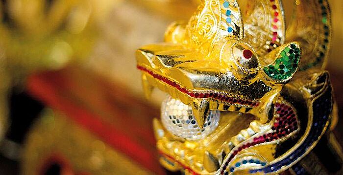Die beiden Löwen-"Wächter" im Studio  - Thien Hom - Thai Massage -München